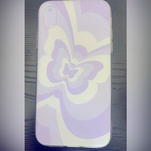 XR iPhone, Case, Purple Butterfly, Clear